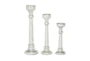 Silver Glass Candle Holder Set Of 3 - Material