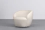 Billie Boucle 35" Ivory Swivel Accent Chair - Side