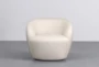 Billie Boucle 35" Ivory Swivel Accent Chair - Signature