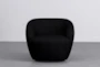 Billie Boucle 35" Black Swivel Accent Chair - Signature