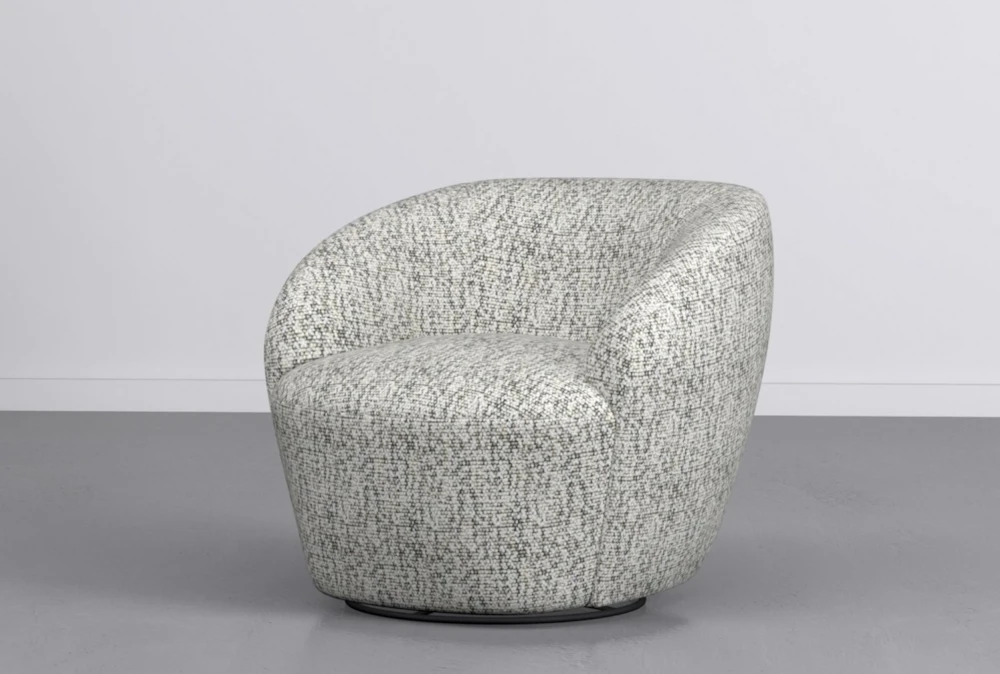 Billie Boucle 35" Cotton Swivel Accent Chair