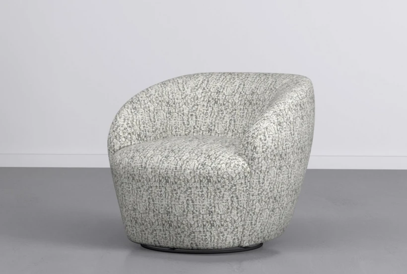 Billie Boucle 35" Cotton Swivel Accent Chair - 360