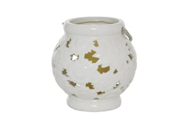 9" White Ceramic Lantern