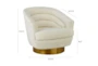 York Cream Velvet Swivel Accent Arm Chair - Detail