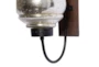 21" Brown Mango Wood Wall Sconce - Detail