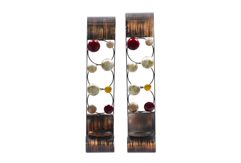 24" Brown Iron Wall Sconce Set Of 2 - 360