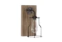 11" Brown Iron Wall Sconce - Side