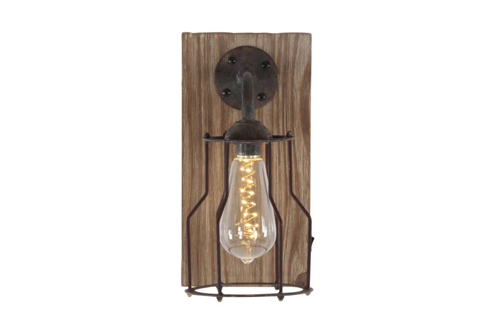 11" Brown Iron Wall Sconce
