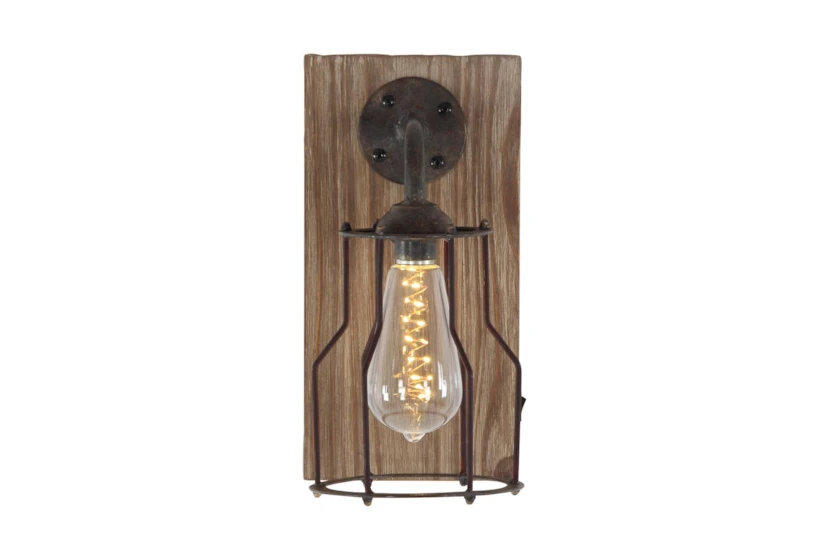 11" Brown Iron Wall Sconce - 360