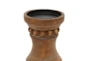 Brown Wood Candle Holder Set Of 3 - Detail