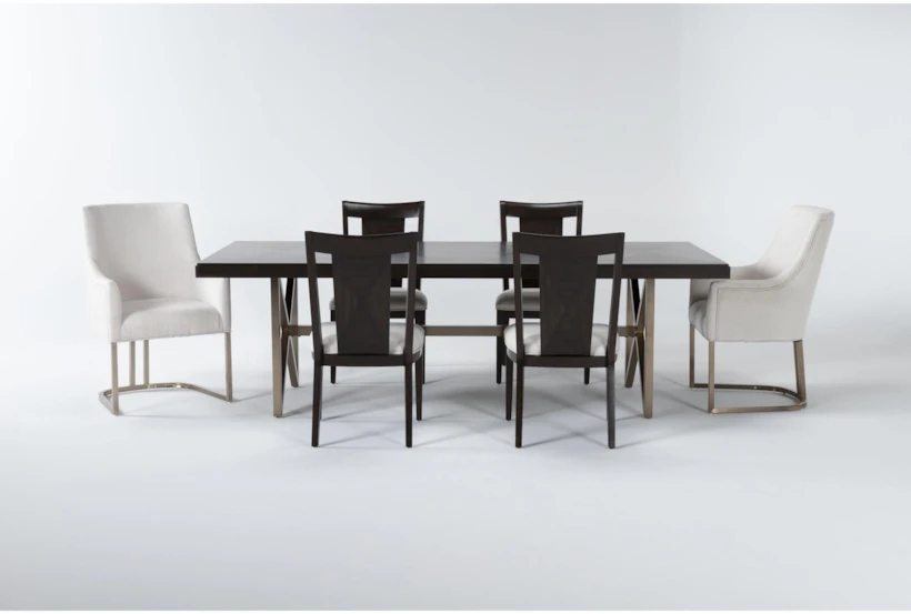Palladium 96" Dining With 4 Back Side Chairs Set For 6 - 360