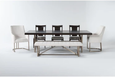 Palladium Dining With 3 Back Side Chairs Set For 8 By Drew & Jonathan For Living Spaces