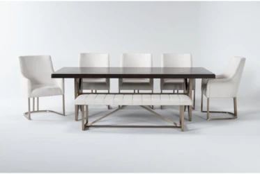 Palladium Dining With 5 Arm Chairs Set For 8 By Drew & Jonathan For Living Spaces