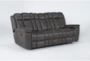 Ackert Grey 86" Reclining Sofa - Side