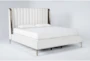 Palladium White California King Shelter Upholstered Bed - Side