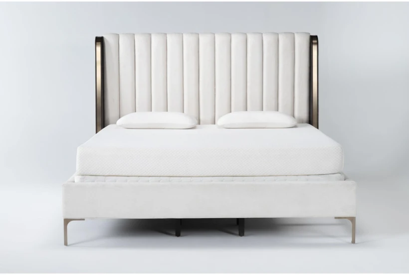 Palladium White California King Shelter Upholstered Bed - 360