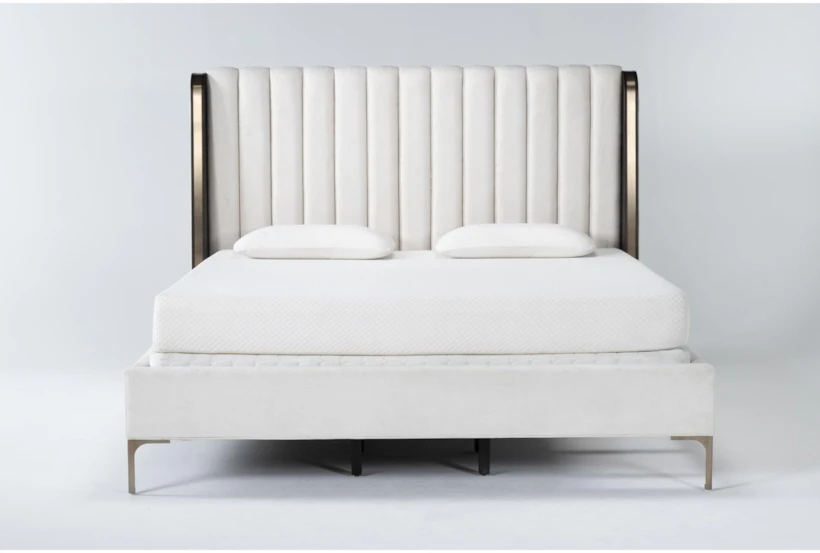 Palladium White King Shelter Upholstered Bed - 360