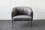 Grey Velvet + Metal Frame Accent Chair - Front