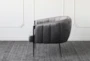 Grey Velvet + Metal Frame Accent Chair - Side