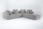 Cisco 120" 5 Piece Modular Sectional with 2 Armless Chairs & Ottoman - Signature