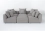 Cisco Grey 120" 6 Piece Modular U-Shaped Sectional with 3 Armless Chairs & Ottoman - Signature