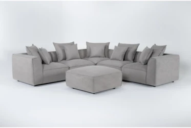 Cisco 124" 6 Piece Sectional With 3 Corners & Ottoman