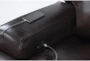 Vance Brown Leather 140" 6 Piece Zero Gravity Reclining Modular Sectional with Power Headrest, USB & Lumbar - Detail
