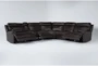 Vance Brown Leather 140" 6 Piece Zero Gravity Reclining Modular Sectional with Power Headrest, USB & Lumbar - Side