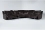 Vance Zero Gravity Brown Leather 140" 6 Piece Modular Sectional With Power Headrest & Lumbar - Side