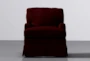Bailey Burgundy Red Track Arm Skirted Swivel Glider - Signature