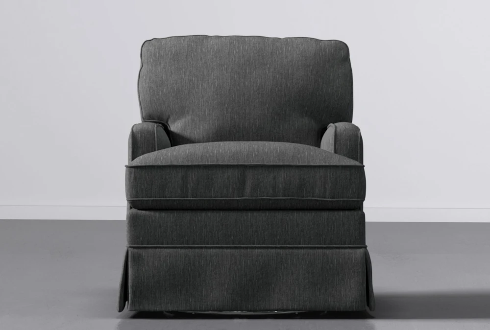 Bailey For Grey Track Arm Skirted Swivel Glider