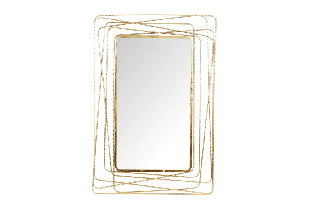 31X47 Inch Gold Metal Contemporary Wall Mirror