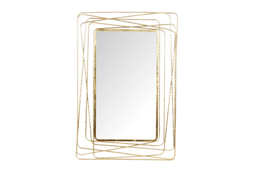 31X47 Inch Gold Metal Contemporary Wall Mirror - 360