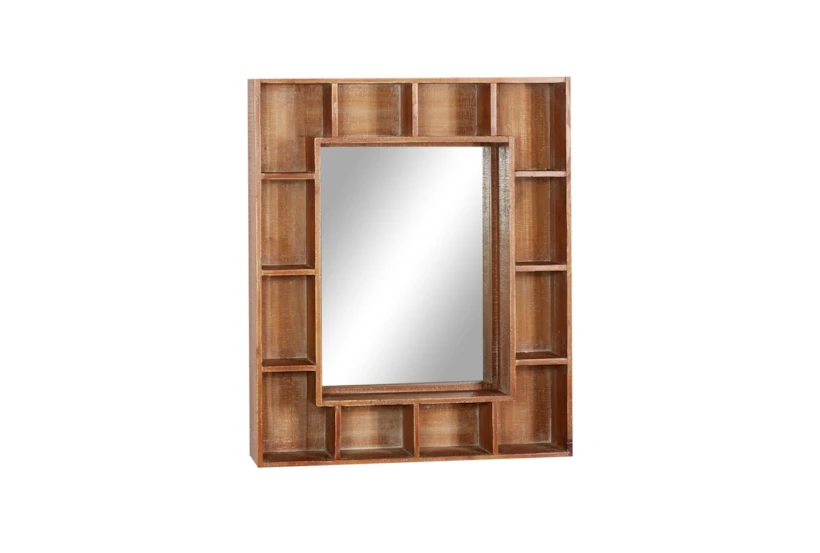 24X29 Inch Wood Cubbie Wall Mirror - 360