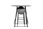 36 Inch Metal Counter Table With 4 Fold Out Stools - Front