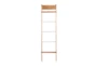 76 Inch Metal + Wood Blanket Ladder With Hooks - Back