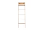 76 Inch Metal + Wood Blanket Ladder With Hooks - Front