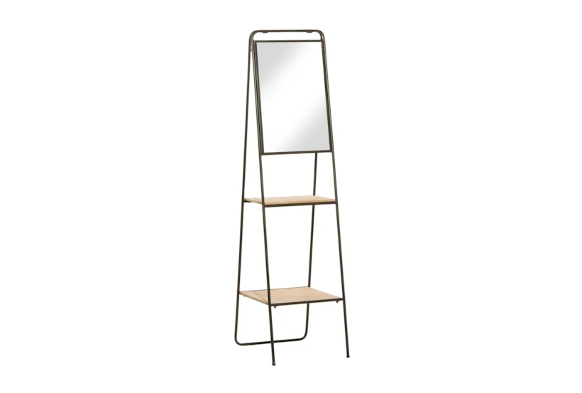 65" Iron + Wood A Frame Shelf With Mirror - 360