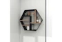30X26 Inch Metal + Wood Hexagon Cubbie Wall Shelf - Room