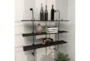 38X39 Inch Metal + Wood Plank 3 Tier Wall Shelf - Room