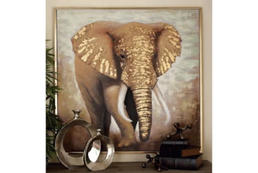 47X47 Inch Framed Elephant Canvas Wall Art