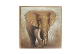 47X47 Inch Framed Elephant Canvas Wall Art
