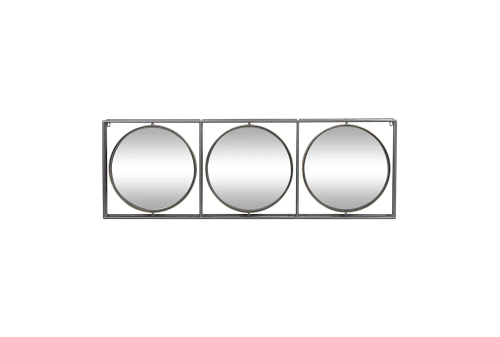 52X18 Inch Metal Circles Wall Mirror