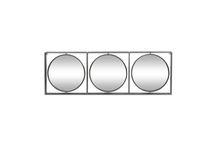 52X18 Inch Metal Circles Wall Mirror - 360