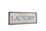 32X14 Inch White Metal + Wood Laundry Sign Wall Decor - Material