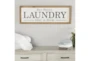32X14 Inch White Metal + Wood Laundry Sign Wall Decor - Room
