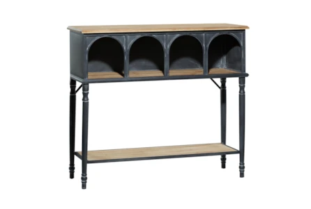 47 Inch Metal + Wood Arched Front Console Table