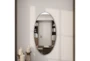 32X17 Inch Black Wood Oval Wall Mirror - Room