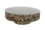 Jaco Glass Round Driftwood Coffee Table - Material