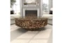 Jaco Glass Round Driftwood Coffee Table - Room
